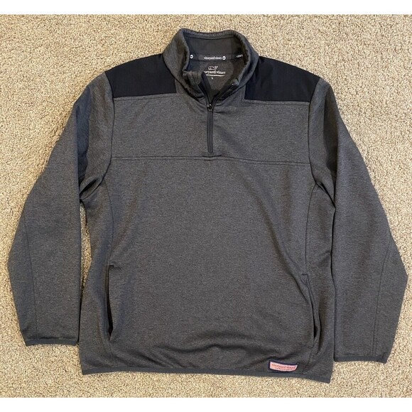 Vineyard Vines Performance Fleece Shep Shirt Pullover Gray Jacket Men's sz L - Picture 2 of 9